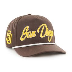 San Diego Padres '47 Overhand Hitch Adjustable Hat - Brown Nike Brown, Mens Home, Sunglass Hut, San Diego Padres, Wedding Watch, 47 Brand, Hot Toys, Watch Sale, Black Logo