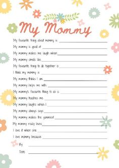 a printable mother's day poem with flowers on the border and words below it