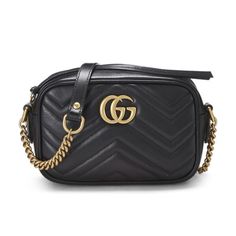 Brand New, Never Used Black Gucci Marmont Classic Gucci Bags With Gold-tone Logo Plaque, Gucci Rectangular Bag With Gold-tone Logo Plaque, Elegant Gucci Bag With Gold-tone Logo Plaque, Luxury Gucci Bag With Gold-tone Logo Plaque, Gucci Marmont Mini, Bags Gucci, Gucci Marmont, Mini Shoulder Bag, Gucci Bags