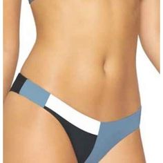 Pilyq Sky Blue Bikini Swim Bottom Color: Blue White Black Size: Small Scoop Trim Cheeky Coverage Style Colorblock Pattern Ruched Back Hand Wash Only Blue White And Black, Swim Bottoms, Swimwear Collection, Beach Day, Womens Swim, Sky Blue, Blue Sky, Color Blocking, Color Block