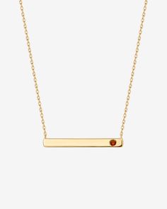 A sleek everyday piece with a personal touch. This beautiful bar necklace features a dainty birthstone set at the side making it a thoughtful gift that is universally loved. 14KT yellow gold platedMeasurements: Width: 30mm (1.2”); Height: 3.5mm (.14”)Swarovski birthstonesChain length: 18”+2” extender Minimalist Birthstone Necklace For Mother's Day, Personalized Yellow Gold Minimalist Birthstone Necklace, Personalized Minimalist Yellow Gold Birthstone Necklace, Minimalist Gold Birthstone Necklace For Birthday, Beautiful Bars, Bar Necklace, Personal Touch, Thoughtful Gifts, Birthstone