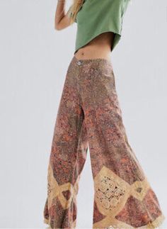 Free People Sweet Surrender Printed Pants Wide Leg Crochet Lace Floral Rose Tan New With Tags  Size  6 Retail $248 * there is a line through the tag to prevent store return  Cotton 32'' around waist relaxed 12" rise 30" inseam  Check out my other items! Be sure to add me to your favorites list! Return Policy We Proudly Standby a No Hassle Return Policy  We will accept returns within 30 days of purchase  All returns must be returned in it’s original form: All tags, boxes & parts must be returned Sweet Surrender, Flare Trousers, Free People Pants, Printed Pants, Flare Pants, Crochet Lace, Boho Outfits, Clothes For Sale, Mid Rise