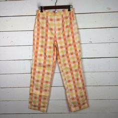 New Free People Shes All That Plaid Pant Cotton Orange Multi Women's 4 New With Tags. Please See Pics For Details And Measurements. Thank You For Shopping With Southern Twinz. We Try Our Best To Describe The Item Through Photos And/Or Description The Best We Can. Please Let Us Know If You Have Any Questions. International Customers: Please Note Import Duties, Taxes, And Charges Aren't Included In The Item Price Or Postage Cost. These Charges Are The Buyer's Responsibility. Please Check With Your Vintage Non-stretch Bottoms For Spring, Vintage Relaxed Fit Pants For Spring, Vintage Summer Pants With Relaxed Fit, Vintage Relaxed Fit Summer Pants, Vintage Relaxed Fit Pants For Summer, Retro Relaxed Fit Pants For Spring, Fitted Capris Trousers For Summer, Retro Straight Leg Summer Pants, Vintage Long Pants For Summer