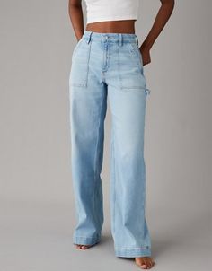 Wide Legs Jeans, Simple Capsule Wardrobe, High Waisted Baggy Jeans, Baggy Jeans For Women, Wide Legged Jeans, Oversized Jeans, Wide Jeans, Wide Legs, Wide Leg Denim