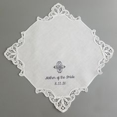 This elegant white linen ladies lace handkerchief is adorned with gorgeous venice lace motifs on all four corners. This beautiful bridal hankie makes the perfect wedding keepsake gift for the bride, mother of the bride and mother of the groom. Elegant Lace Handkerchiefs With Lace Trim, Classic White Lace Handkerchiefs, Classic White Lace Handkerchief, Classic White Lace Work Handkerchiefs, Elegant Wedding Handkerchief With Lace Work, Elegant Lace Wedding Handkerchief, Elegant Lace Work Handkerchiefs Gift, Elegant Lace Work Handkerchief For Wedding, Elegant Lace Work Wedding Handkerchief