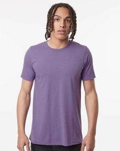 Combed CVC T-Shirt - HEATHER DEEP PURPLE - XL | Tultex Combed CVC T-Shirt in Heather Deep Purple Size XL | Cotton/Polyester Blend Heather Cotton Crew Neck T-shirt, Purple Cotton Crew Neck T-shirt, Basic Purple Short Sleeve T-shirt, Cotton Relaxed Fit Sleep Tops, Cotton Tops For Sleep With Relaxed Fit, Casual Heather Crew Neck T-shirt, Short Sleeve Cotton Sleep Top, Heather Tri-blend Crew Neck Top, Heather Color Relaxed Fit Short Sleeve T-shirt