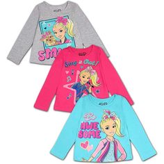 Your youngster absolutely adores JoJo Siwa and has been gently asking for some awesome gear. Now you can become the best parent in the world by grabbing them this JoJo Siwa three-pack T-shirt set. Each of these tees features incredibly fun graphics and a classic fit that'll make their day. Nickelodeon Girls, Sleeve Packaging, Jojo Siwa, Soft And Gentle, Pink Light, Basic Tee, Comforters Cozy, Graphic Tee Shirts, Cool Tees