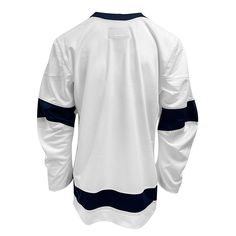 • Nike adult replica Penn State Ice hockey team jersey•100% Polyester• Embroidered Nittany Lion head full chest logo, along with the Nike swoosh and the Big Ten logo•Only available in white White Team Spirit Jersey For College, White Jersey For College With Team Spirit Style, White College Jersey With Team Logo, College White Jersey With Team Logo, College Team Name White Jersey, White Varsity Jersey For Game Day, White Varsity Jersey For Sports Events, White Varsity Jersey With Team Logo, White Cotton Jersey For Team Events