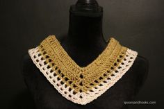 a crocheted collar is shown on a mannequin