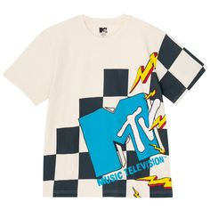 Your family is looking cool and concert ready in this stylish Family Matching MTV tshirt! Enjoy your favorite music videos and reality tv shows in this soft and comfy tee featuring the iconic retro MTV checkered logo! With both kids and adult sizes, the whole family can rock out to their favorite songs in style! Pop Culture Logo Print Tops For Concert, Pop Culture Tops With Logo Print For Concerts, Retro Logo Print T-shirt For Concert, Retro Concert T-shirt With Logo Print, Casual Logo Print T-shirt For Music Festivals, Casual T-shirt With Logo For Music Festivals, Retro Graphic Tops For Music Festivals, Pop Culture Graphic Print Tops For Music Festivals, Pop Culture Graphic Tops For Music Festivals