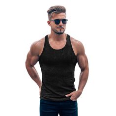 Applicable Season : summer Applicable Scene : CASUAL Collar : O-Neck Fabric Type : Knitted Hooded : No Pattern Type : Solid Material : POLYESTER Style : fitness Brand Name : Muscleguys Tops Type : TANK TOPS Gender : MEN Item Type : tops Suitable for the crowd : youth Fitness Gym Sports Weightlifting Listing Year / Season : Spring,Autumn,summer Colour : gray, black,white size : M, L, XL, XXL WHAT ABOUT REFUND?   Fast refund,100% Money Back Guarantee. If your product is defective or doesnt work pr Casual Beach Vest With Stretch, Summer V-neck Ribbed Vest, Stretch Black Tank Top For Summer, Black Stretch Tank Top For Summer, Summer Black Stretch Tank Top, Casual Stretch Tank Sweater Vest, Casual Stretch Sweater Vest, Casual Ribbed Sleeveless Vest, Casual Ribbed Sleeveless Sweater Vest