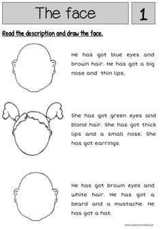 the face worksheet for kids