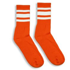 Orange Socks with White Stripes I Made in USA Black All Stars, Orange Socks, Traffic Cone, Raffle Baskets, Modern Tech, Cozy Socks, Finding Nemo, Striped Socks, Tube Socks