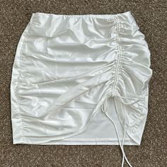 12th Tribe White Satin Mini Skirt Size Xs. Nwt. Perfect For Bridal Events Or Bachelorette! Fitted White Satin Bottoms, White Satin Skirt For Summer, White Fitted Satin Skirt, Fitted White Satin Skirt, Bridal Events, 12th Tribe, Satin Mini Skirt, Bridal Event, White Satin