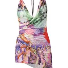 Elsie & Fred Money Talks Print Cowl Neck Halter Dress From Wolf & Badger. Brand New With Tags. Never Worn. Size M Sleeveless Printed Mini Dress For Night Out, Printed Halter Neck Mini Dress For Party, Multicolor Printed Mini Dress For Night Out, Multicolor Halter Neck Mini Dress For Evening, Fitted Purple Printed Dress, Purple Fitted Mini Dress For The Beach, Purple Fitted Mini Dress For Beach, Fitted Purple Mini Dress For Beach, Purple Summer Dress For Night Out