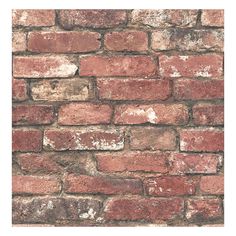 an old brick wall that is brown and white