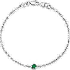 White Gold Emerald Bracelets, Round White Gold Bracelets With Emeralds, White Gold Emerald Bracelet, Classic May Birthstone Bracelets, Classic Bracelets With May Birthstone, Fine Jewelry Emerald Bracelets, Diamond Stacking Rings Engagement, Solitaire Bracelet, Diamond Huggies