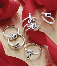 James Avery Delicate Heart Knot Ring Silver Open Ring Jewelry For Valentine's Day, Valentine's Day Silver Open Ring Jewelry, Elegant Sterling Silver Stackable Rings With Open Heart, Classic Silver Open Heart Rings, Valentine's Day Stackable Sterling Silver Rings, Adjustable Silver Initial Ring For Valentine's Day, Promise Ring With Sterling Silver And Open Band, Silver Open Initial Ring For Valentine's Day, Silver Initial Open Ring For Valentine's Day