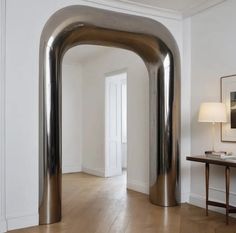 Curve Mirror, Metal Door Frame, Media Office, Interior Columns, Curve Design, Decoration Inspiration, March 20, Sardinia, Interior Inspo