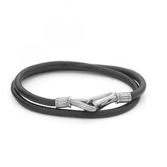 Step up your accessory style with our Men's Black Double Wrap Leather Bracelet, constructed from the finest black leather with a double wrap design and featuring a black hook clasp for a modern contemporary monochrome look. Black Leather Bracelets With Sterling Silver Clasp, Adjustable Black Leather Bracelet With Sterling Silver Clasp, Modern Adjustable Leather Bracelet With Sterling Silver Clasp, Black Bracelets With Sterling Silver Clasp, Black Leather Bracelet With Palladium Hardware For Formal, Black Leather Bracelet With Palladium Hardware For Formal Occasions, Classic Black Leather Bracelet For Business, Classic Black Leather Bracelet For Formal Occasions, Classic Adjustable Leather Bracelet For Business