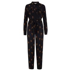 Charlie Boilersuit - Black, Lightning Polka | Sugarhill Brighton | Wolf & Badger Classic Jumpsuit, Full Sleeve Shirt, Black Lightning, Boiler Suit, American Shirts, Rip Curl, Polka Dot Print, Shirt Top