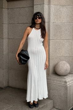 Crochet Knitted Midi Dress Offwhite | NA-KD Summer Knit Maxi Dress, Summer Textured Knit Crochet Dress, Textured Knit Crochet Summer Dress, Open Knit Midi-length Vacation Dresses, Spring Ribbed Knit Maxi Dress, Open Knit Midi Length Dress For Vacation, Casual Ribbed Maxi Dress For Beach, Casual Ribbed Maxi Dress For The Beach, Ribbed Knit Dresses For Day Out