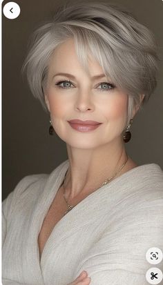 Hair Styles For Gray Hair Over 50 Short, Longer Pixie Haircut Older Women, Short Grey Hair Over 60, Growing Out Pixie Cut, Hairstyles For Older Women, Grey Hair Styles For Women, Short Hair Trends, Short Grey Hair