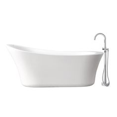 a white bath tub sitting next to a faucet