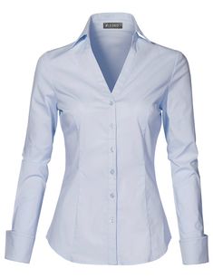 Casual Shirts Women, Ladies Shirts Formal, Chic Outfits Edgy, Shirt Sewing, Shirt Sewing Pattern, Ladies Wear, Stylish Work Attire, V Neck Shirt, Casual Shirt Women