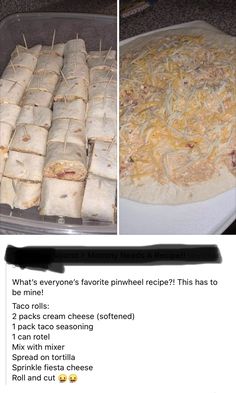 an image of food being prepared in a pan on the stove top and then baked