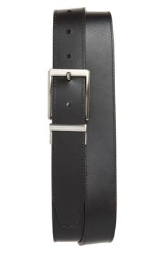 This essential leather belt that reverses from grey to black to gives you versatile options for your favorite sporty looks. Leather Imported Modern Black Leather Belt, Black Leather Belt For Business, Modern Black Belt For Everyday Use, Modern Black Belt For Business, Modern Black Business Belt, Black Leather Belt For Everyday Use, Modern Leather Belt For Everyday, Modern Leather Belt With Smooth Grain, Sporty Looks