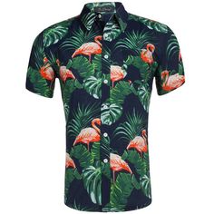 Mens Tropical Aloha Floral Printed Shirts Funky Beach Hawaiian Shirt Button Down Casual Short Sleeve Pineapple Floral Coconut Tree T-Shirt Green Short Sleeve Shirt With Buttons For Summer, Multicolor Hawaiian Shirt With Buttons For Summer, Hawaiian Summer Shirt With Buttons, Tropical Summer Tops With Button Closure, Summer Tropical Tops With Button Closure, Hawaiian Cotton Shirt With Buttons, Spring Hawaiian Shirt With Buttons, Green Short Sleeve Shirt With Palm Tree Print, Tropical Short Sleeve Shirt With Button Closure