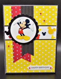 a birthday card with mickey mouse on it