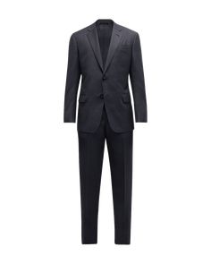 Giorgio Armani micro-patterned suit  Virgin wool Lining: Acetate/cupro/viscose Dry clean Made in Italy Jacket: Notched lapels Two-button front Chest welt pocket; side flap pockets Unfinished sleeves Double-vented back Trousers: Regular rise Flat front Side slip pockets Back welt pockets Zip fly with extended button closure Unfinished hem to be tailored to desired length Patterned Suit, Unstructured Jacket, Armani Collection, Armani Men, Wool Suit, Welt Pockets, Giorgio Armani, Flap Pocket, Welt Pocket