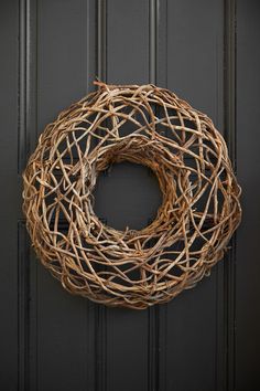 a close up of a wreath on a door