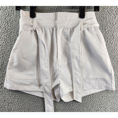 Steve Madden Seaside Cinch Paperbag Waist Self Tie Belt Shorts Women'S S White Steve Madden Seaside Cinch Paperbag Waist Self Tie Belt Shorts Women's S White Original Retail: $59 Elevate Your Summer Wardrobe With These Chic Steve Madden Seaside Cinch Paperbag Waist Shorts. Crafted From A Blend Of Polyester And Cotton, These Shorts Are Lightweight And Comfortable. The Paperbag Waistline And Self-Tie Belt Add A Modern Touch To The Design. The Pure White Color Is Perfect For Casual Occasions, White Paperbag Waist Casual Bottoms, Chic White Bottoms With Drawstring, Chic White Drawstring Bottoms, White Tie Waist Shorts, Summer Bottoms With Belt Loops And Paperbag Waist, Paperbag Waist Bottoms With Pockets For Day Out, Trendy White Belted Bottoms, White Paperbag Waist Bottoms For Day Out, Day Out Shorts With Belt Loops