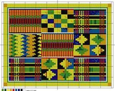 a cross stitch pattern with different colors and patterns on the same quilting material, as well as an image of leaves