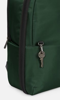 Our classic Chelsea Daypack has been reimagined with extra space. This smart, streamlined backpack has plenty of handy features: a back sleeve that slots over a suitcase handle, a full zip opener for easy packing and access, a zipped front pocket with card sleeve and key clip inside, a 16.5” laptop pocket, and an elasticated side pocket for a water bottle. The zipped, padded laptop pocket has an additional slip pocket for a tablet. Inside the backpack, there’s a removable packing pocket for shoe Small Rucksack, Suitcase Handle, Green Travel, Easy Packing, Key Clip, Card Sleeve, Laptop Pocket, Travel Lifestyle, Side Pocket