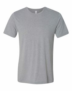 a grey t - shirt with short sleeves and no buttons on the chest is shown