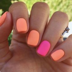 Neon Orange Nails, Summer Gel Nails, Cute Summer Nails, Colorful Nail Designs, Summer Nails Colors, Neon Nails, Orange Nails