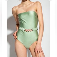 Nwt Zimmermann Swimsuit In Pistachio Green. It’s In Size Au 0. Or Us. 4. Chic Green Bodysuit For Swimming, Chic Green Bodysuit For Pool, Elegant Green Bodysuit For The Beach, Chic Green One-piece Bodysuit, Green It, Pistachio Green, Pistachio, Womens Swim, Size 4