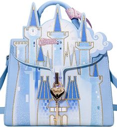 Cinderella Castle Satchel - E & C Creations Loungefly Disney Princess Bag, Disney Channel Bag, Loungefly Disney Handbags, Crossbody Bag Disney, Crazy Handbags, Disney Cinderella Castle, Cinderella Aesthetic, Danielle Nicole Disney, Princess Stuff