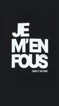 the logo for je meen fous is shown on a black background with white lettering