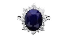 7.80 Carats Natural Blue Sapphire and Diamond 14K Solid White Gold Ring Total Blue Sapphire Weight is: Approx. 6.90 Carats  Sapphire Measures: Approx. 12.00 x 10.00mm Natural Round Diamonds Weight: Approx. 0.90 Carats (color G-H / Clarity SI1-SI2) Ring size: 7 (free re-sizing available) Ring total weight: Approx. 5.4 grams Disclaimer: all weights, measurements and colors are approximate and may vary slightly from the listed dimensions or as seen in the image. All pictures are magnified to show t Luxury Formal Blue Diamond Ring, Luxury Blue Sapphire Ring With 17 Jewels, Royal Blue Sapphire Ring For Formal Occasions, Classic Royal Blue Sapphire Ring For Formal Occasions, Luxury Royal Blue Sapphire Round Ring, Formal Blue Diamond Platinum Ring, Luxury Royal Blue Rings For Formal Occasions, Formal Royal Blue Diamond Rings, Luxury Royal Blue Formal Rings