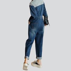 Introducing our two-tone baggy women's overall from the 2023 Spring-Summer Collection ââ‚?the perfect blend of mode and comfort!Why You Need These OverallsMade with a unique patched design and loose silhouette. these overalls are patterned with an eye-catching aesthetic and effortless comfort in mind. With a buttoned closure and a variety of two-color tone options. these overalls are the perfect way to bring a modern and fashionable look to your wardrobe. Plus. they take the hassle out of puttin Long Sleeve Jumpsuits And Rompers With Pockets, Baggy Blue Overalls With Pockets, Blue Denim Jumpsuit With Side Pockets For Spring, Spring Blue Denim Jumpsuit With Side Pockets, Blue Denim Jumpsuit With Side Pockets, Casual Patchwork Jumpsuits And Rompers For Fall, Trendy Blue Overalls With Pockets, Trendy Denim Jumpsuit With Side Pockets, Casual Patchwork Jumpsuits And Rompers For Spring