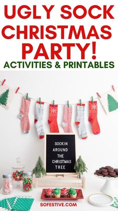 ugly sock christmas party activities and printables