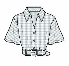 a drawing of a shirt with a belt