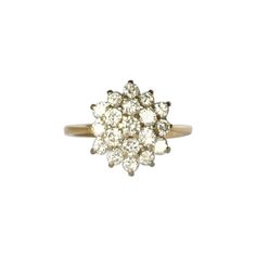 This cluster ring holds Diamonds totalling approx 1ct and are bright and sparkly. The stones are placed up high on an open work gallery, they are also set in platinum. Ring Size: K 1/2 or 5 1/2 Cluster Diameter: 12mm Height From Finger: 8mm Weight: 3g Cluster Engagement Ring Vintage, Vintage Cluster Ring, Small Diamond Rings, Diamond Stacking Rings, Cluster Engagement Ring, Ring Ideas, Platinum Ring, Diamond Cluster Ring, Cluster Ring