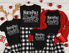 Santa North Pole Christmas Family Matching T-shirt Matching Christmas Shirts, Xmas Tees, Santa Shirts, Merry Christmas Shirts, Group Shirts, Family Christmas Shirts, Crew Shirt, Christmas Tees, Christmas Pajamas