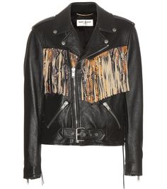 Black Fringe Jacket, Saint Laurent Jacket, Beige Leather Jacket, Outfits 2016, Jackets Black, Fringe Leather Jacket, Beige Jacket, Leather Jacket Outfits